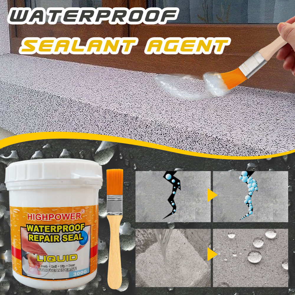 Waterproofing patch & seal repair liquid for roofs, walls, corners, wall  roots, external wall cracks, toilet leaks, pipe leaks, substrate, joints,  windows, car roofs, pvc pipe joints, drains, chimneys, pools, etc 300g